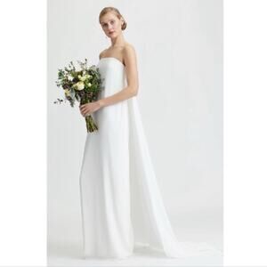 Joanna August Joni Strapless Column Wedding Dress 8 NWOT